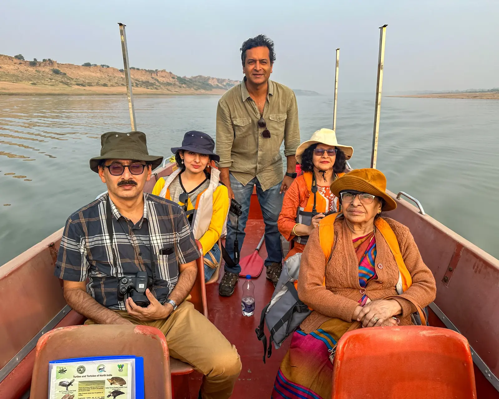 Guests aboard the private river safari