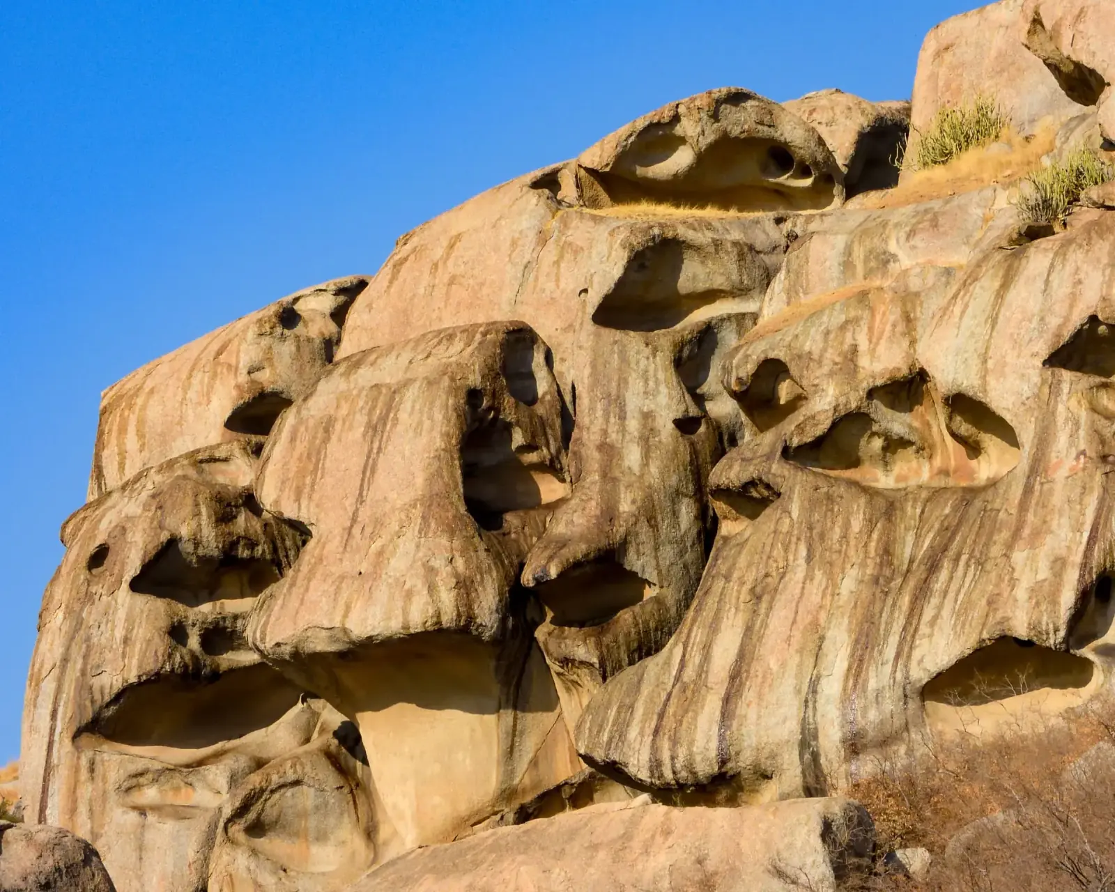 The granite boulders